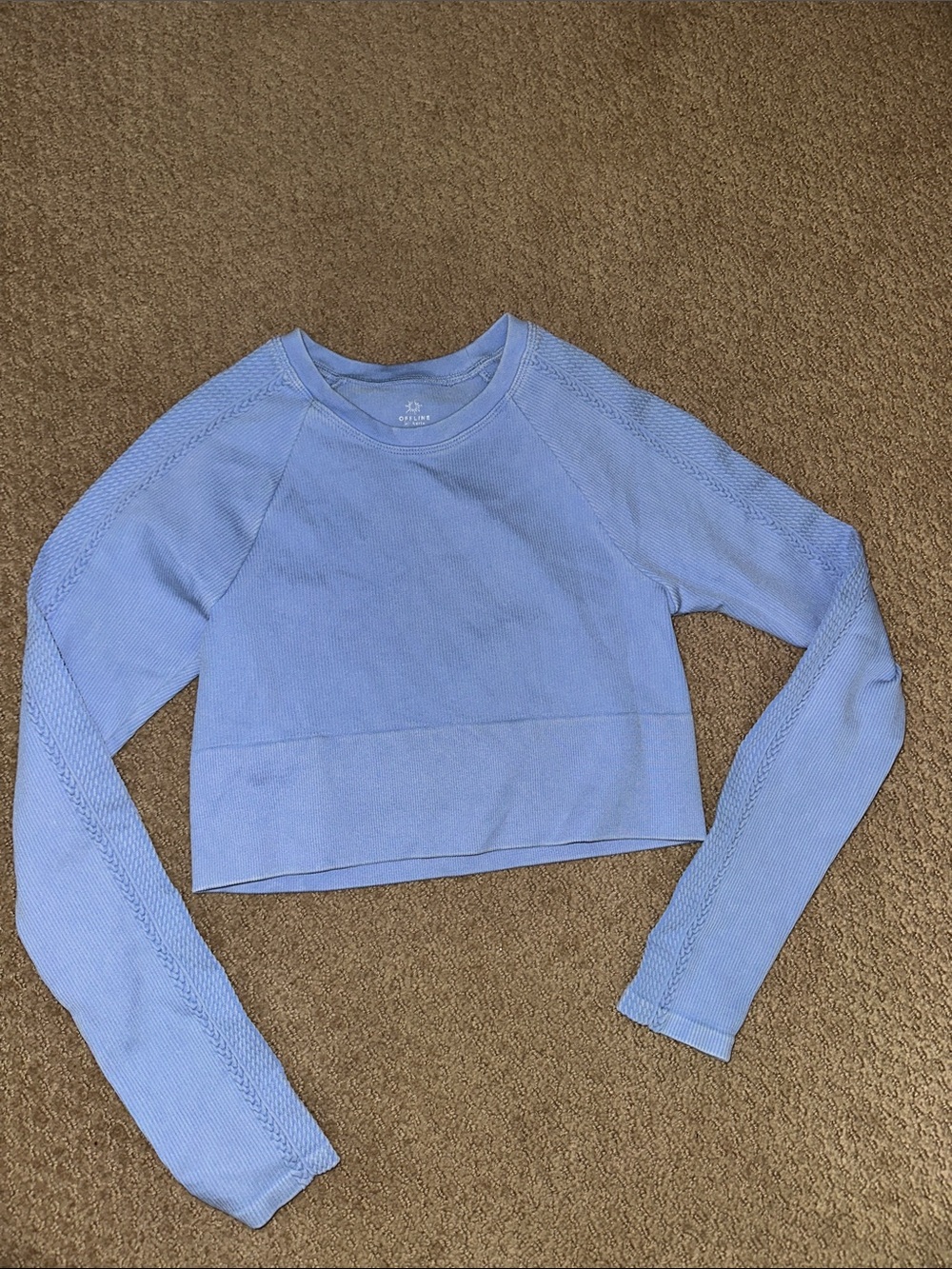 aerie Light Blue Cropped workout top